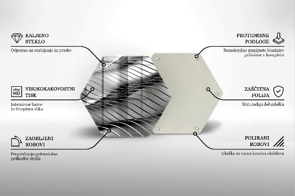 Tagliere in vetro Struttura in metallo 3D