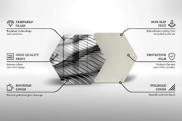 Tagliere in vetro Struttura in metallo 3D