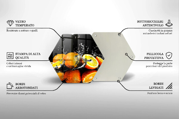 Tagliere in vetro Succoso frutto arancione
