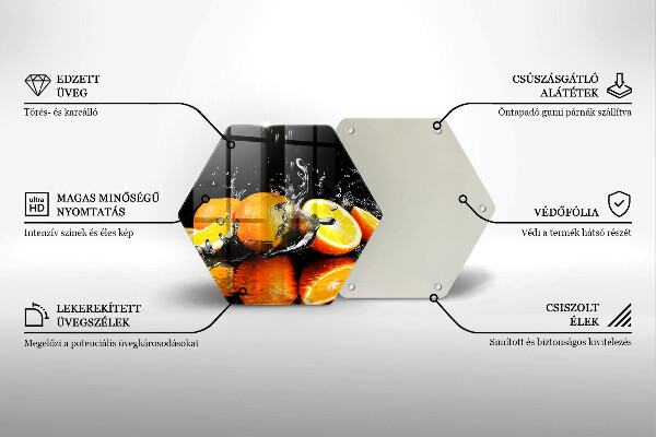 Tagliere in vetro Succoso frutto arancione