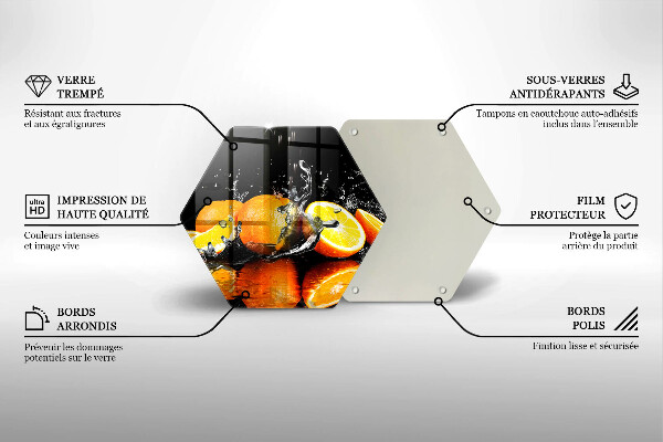 Tagliere in vetro Succoso frutto arancione