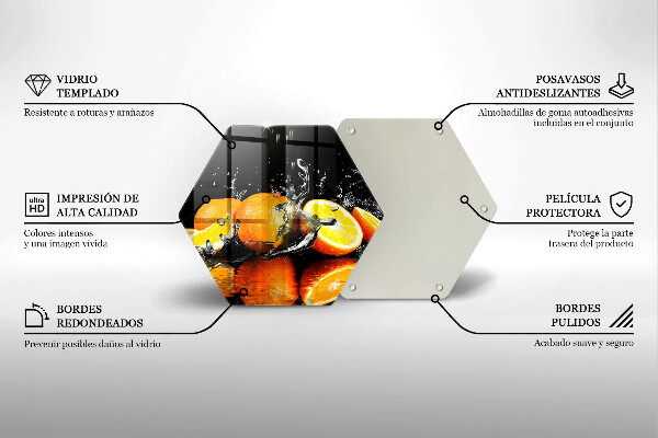 Tagliere in vetro Succoso frutto arancione