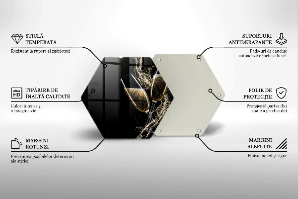 Tagliere in vetro Bicchieri di champagne