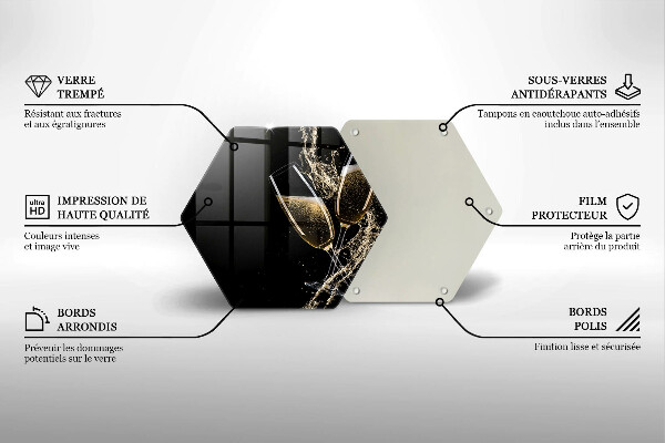 Tagliere in vetro Bicchieri di champagne