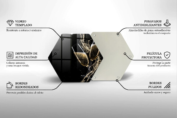 Tagliere in vetro Bicchieri di champagne