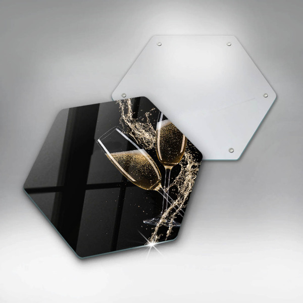 Tagliere in vetro Bicchieri di champagne