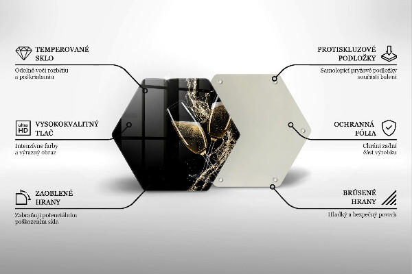 Tagliere in vetro Bicchieri di champagne