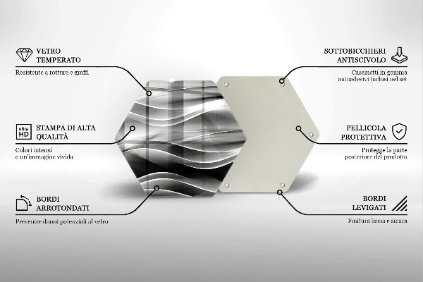 Tagliere in vetro Linee delicate di astrazione