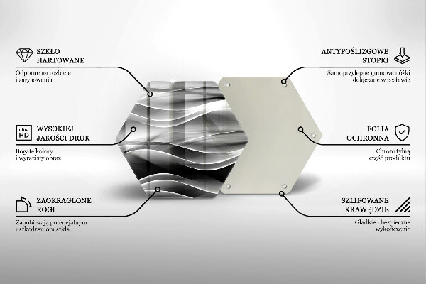 Tagliere in vetro Linee delicate di astrazione