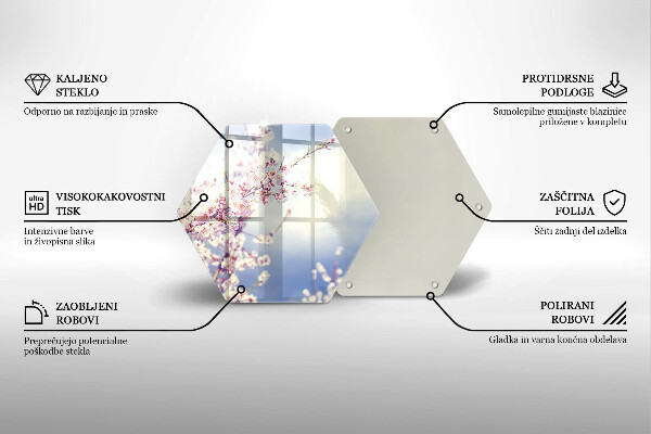 Tagliere in vetro Albero fiorito