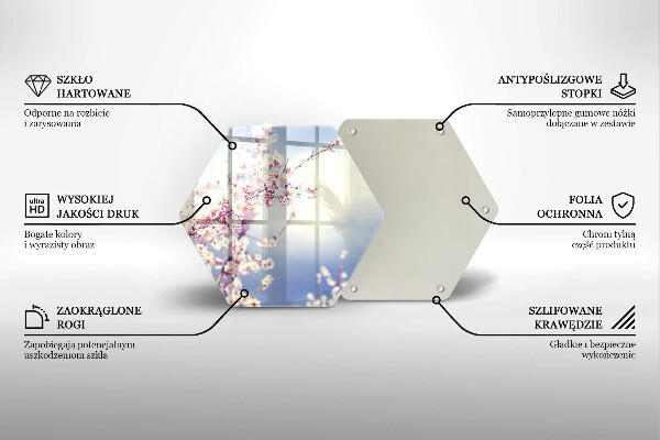 Tagliere in vetro Albero fiorito