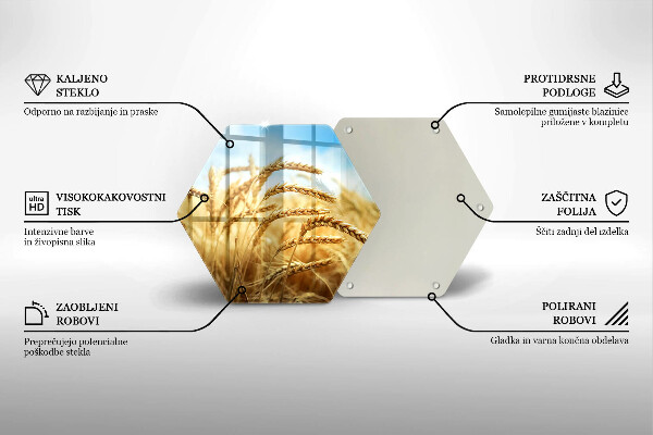 Tagliere in vetro Spighe di cereali nel campo
