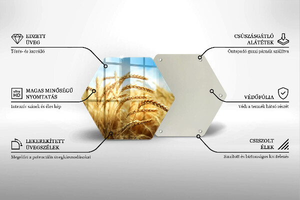 Tagliere in vetro Spighe di cereali nel campo