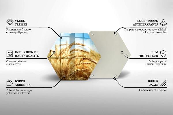 Tagliere in vetro Spighe di cereali nel campo