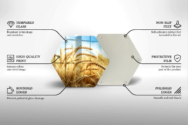 Tagliere in vetro Spighe di cereali nel campo