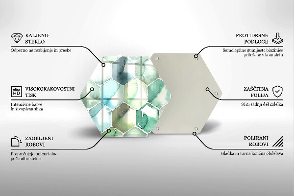 Tagliere in vetro Esagoni dell'acquerello