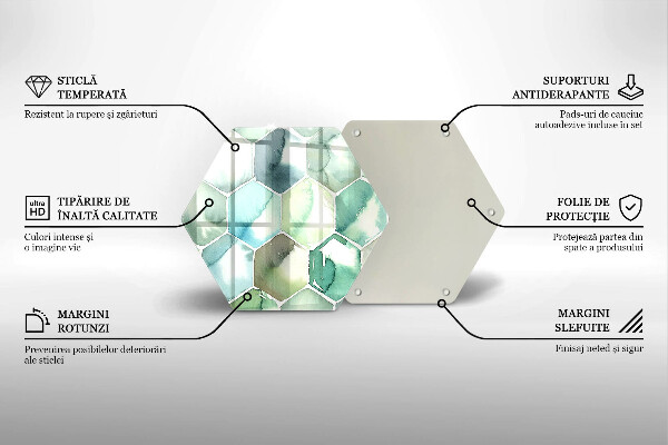 Tagliere in vetro Esagoni dell'acquerello