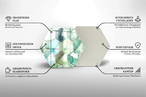 Tagliere in vetro Esagoni dell'acquerello