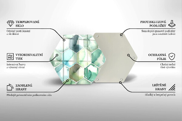 Tagliere in vetro Esagoni dell'acquerello