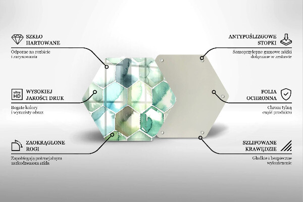 Tagliere in vetro Esagoni dell'acquerello