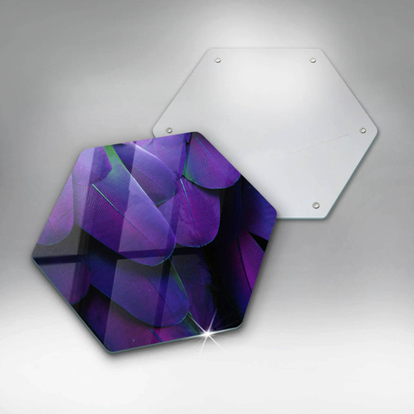 Tagliere in vetro Piume al neon