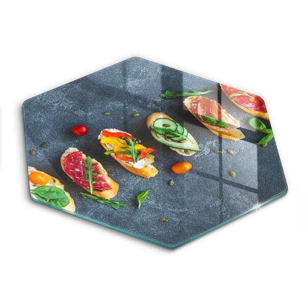 Tagliere in vetro temperato Panini Colorati