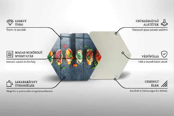 Tagliere in vetro temperato Panini Colorati