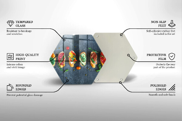 Tagliere in vetro temperato Panini Colorati