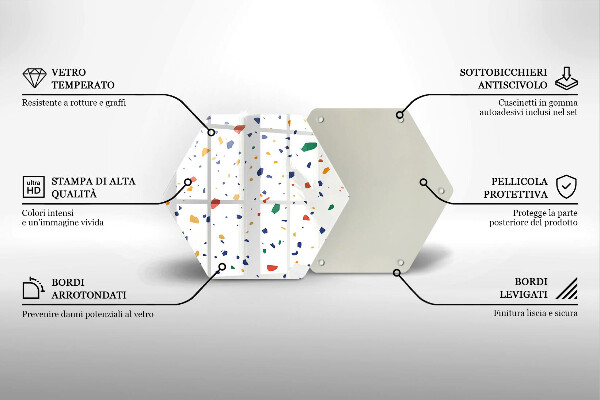 Tagliere in vetro temperato Gres colorato