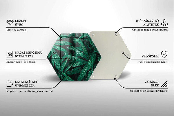 Tagliere in vetro temperato Foglie di piante