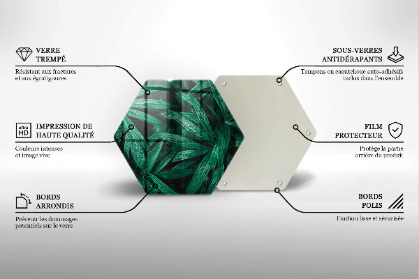 Tagliere in vetro temperato Foglie di piante