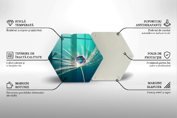 Tagliere in vetro temperato Rugiada su un dente di leone