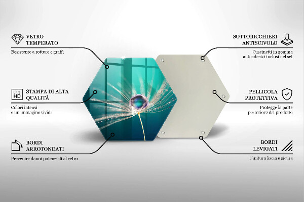 Tagliere in vetro temperato Rugiada su un dente di leone