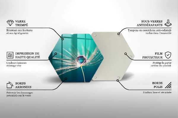 Tagliere in vetro temperato Rugiada su un dente di leone