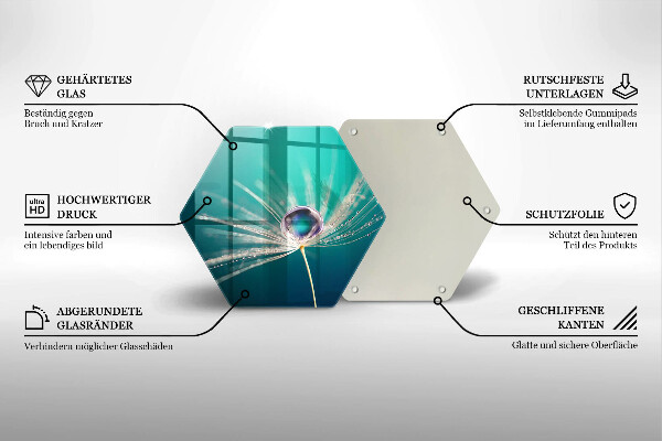 Tagliere in vetro temperato Rugiada su un dente di leone