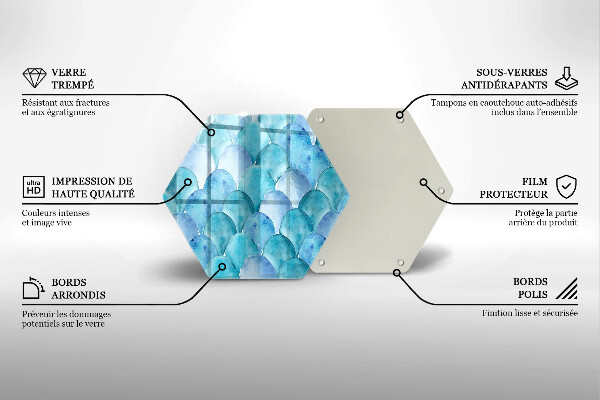 Tagliere in vetro temperato Scaglie di acquerello