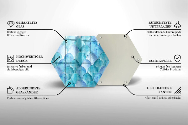 Tagliere in vetro temperato Scaglie di acquerello