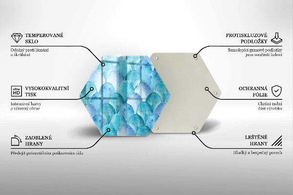 Tagliere in vetro temperato Scaglie di acquerello