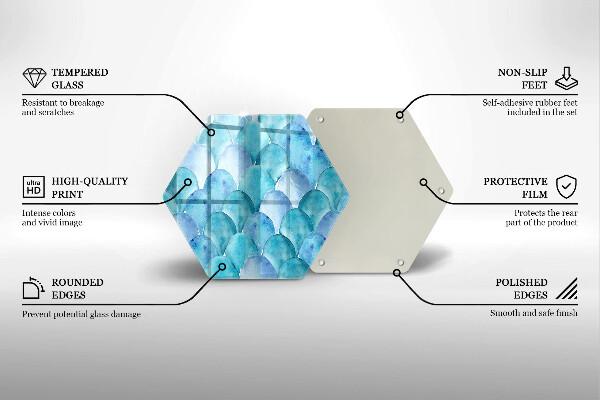 Tagliere in vetro temperato Scaglie di acquerello
