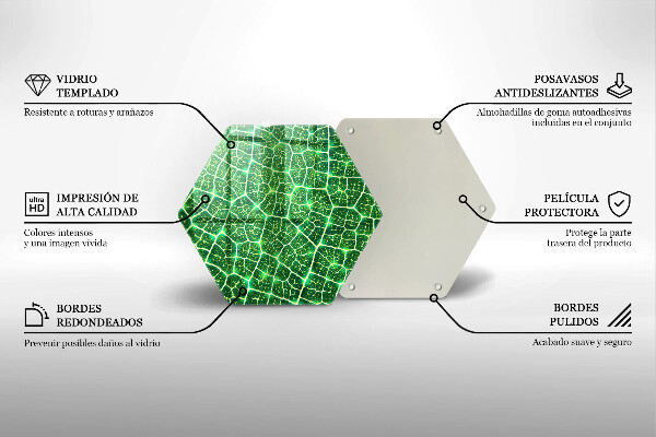 Tagliere in vetro temperato Struttura delle foglie