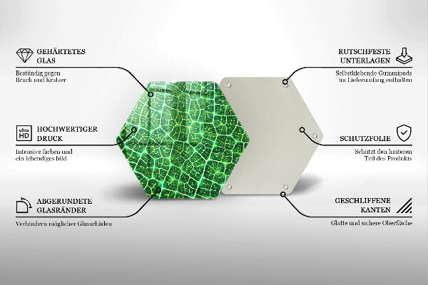 Tagliere in vetro temperato Struttura delle foglie