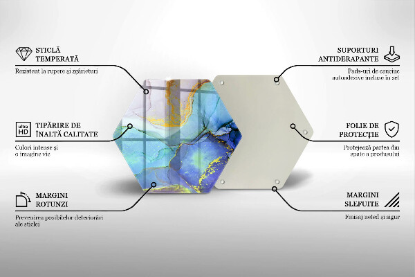 Tagliere in vetro temperato Pietra d'oro incrinata