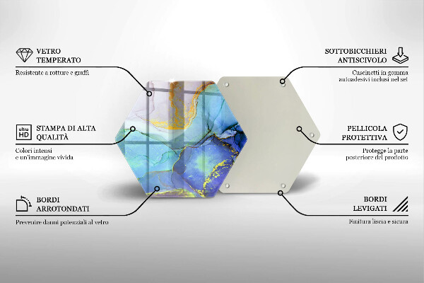 Tagliere in vetro temperato Pietra d'oro incrinata