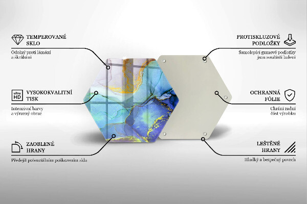 Tagliere in vetro temperato Pietra d'oro incrinata