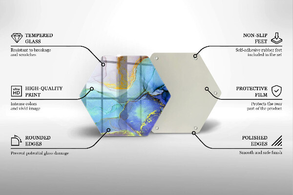 Tagliere in vetro temperato Pietra d'oro incrinata