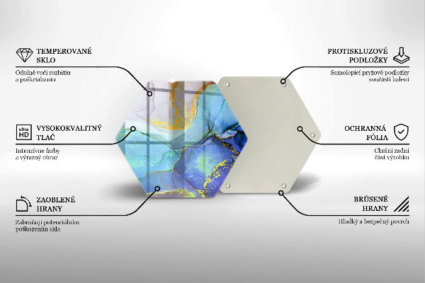 Tagliere in vetro temperato Pietra d'oro incrinata