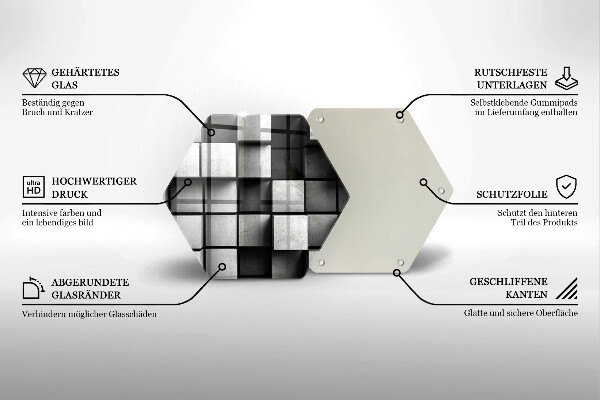 Tagliere in vetro temperato Sfondo di geometria 3D