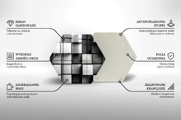Tagliere in vetro temperato Sfondo di geometria 3D