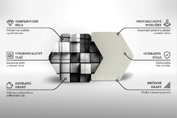 Tagliere in vetro temperato Sfondo di geometria 3D