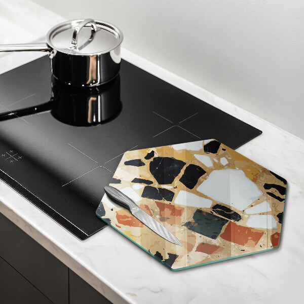 Tagliere in vetro temperato Piatto con pietre decorative